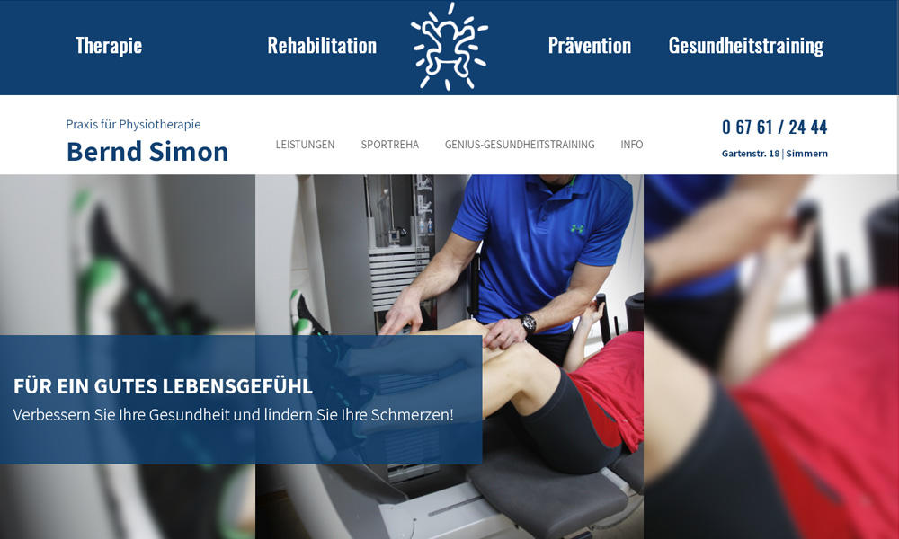 Referenz: Website simon-physiotherapie.de